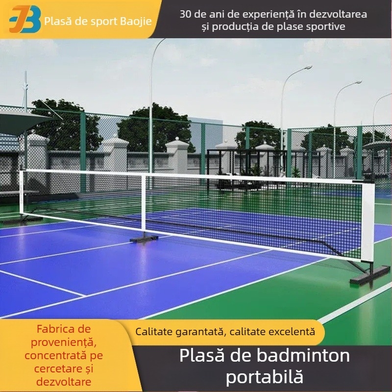 Plasă de badminton Baojie, suport de competiție, plasă de tenis scurtă, cadru de plasă de tenis de masă pentru antrenament școlar, portabil, pliabil