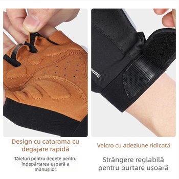 Mănuși de echitație Western Rider, cu jumătate de deget, pentru biciclete, motociclete, cu deget scurt, pentru echitație, absorbante de șocuri, echipament anti-alunecare