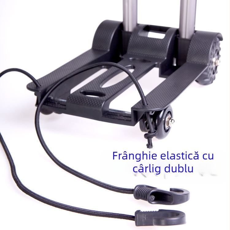 Cărucior din aliaj de aluminiu, pliabil, portabil, cărucior de mână, cărucior de uz casnic, cărucior de cumpărături, remorcă de marfă, cărucior de bagaje, cărucior