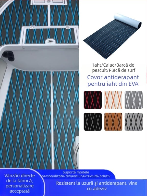 Placă de caiac antiderapantă pentru iaht, podea antiderapantă, protecție pentru picioare, accesorii, romb, tec, covoraș marin Eva
