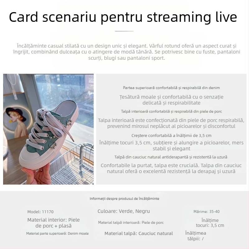Papuci de vară pentru femei, stil nou, cu vârf închis, 2025, pantofi casual cu talpă groasă și talpă moale, la modă, în aer liber, din pânză respirabilă, papuci pentru femei