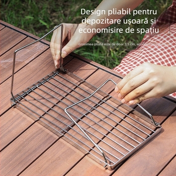 Pliabil în aer liber, aragaz cu desene animate, raft pentru grătar, camping, cuptor pentru ceai, gătit, uz casnic, interior, cărbune, grătar, raft pentru aragaz