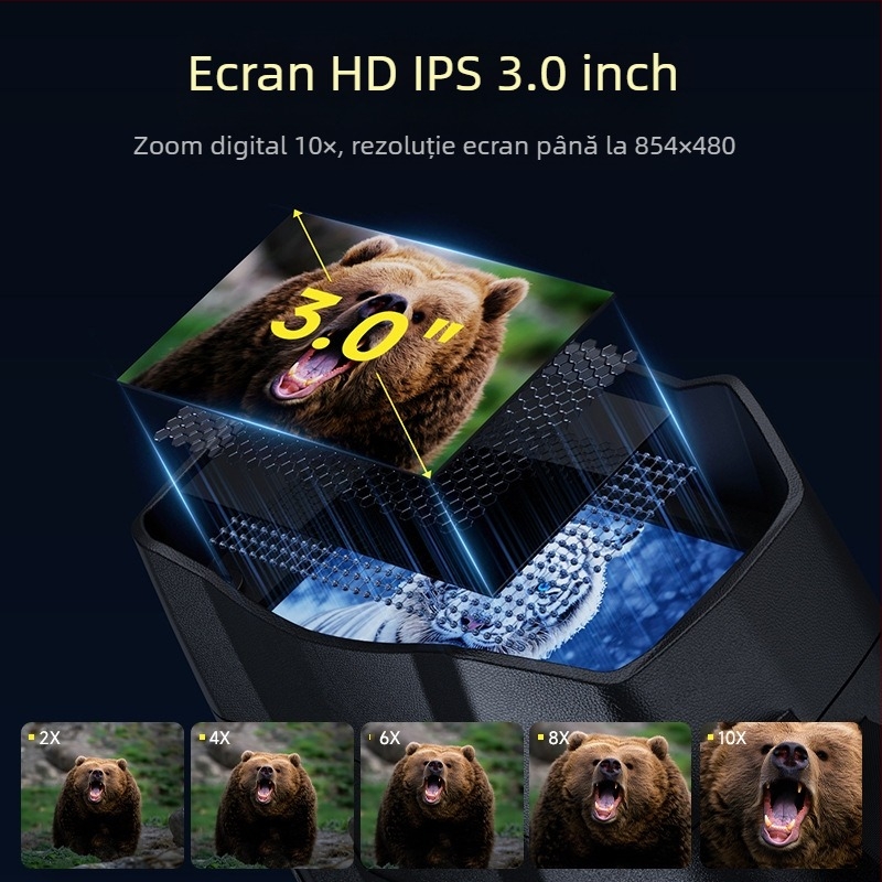 Telescop digital transfrontalier de înaltă definiție, 48 de milioane de metri, complet colorat, în lumină slabă, complet negru, instrument de vedere nocturnă în infraroșu de înaltă definiție pentru exterior, 800 de metri