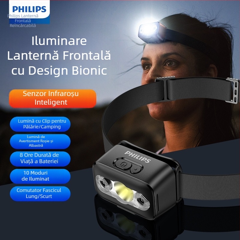 Lanternă frontală Philips Sfl3153Rh pentru exterior, cu rază lungă de acțiune, cu montare pe cap