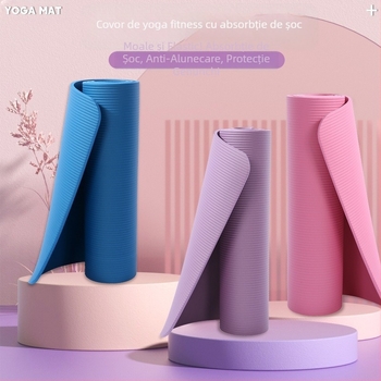 Saltea de yoga NBR, îngroșată, antiderapantă, absorbantă de șocuri, lărgită și căptușită, pentru adulți, bărbați și femei, saltea de gimnastică pentru fitness