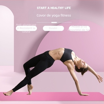 Saltea de yoga NBR, îngroșată, antiderapantă, absorbantă de șocuri, lărgită și căptușită, pentru adulți, bărbați și femei, saltea de gimnastică pentru fitness
