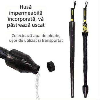 Umbrelă de golf cu mâner lung, impermeabilă, cu ochi mari, cu dublă utilizare, anti-furtună, cu tijă dreaptă, puternică și durabilă, cu protecție solară