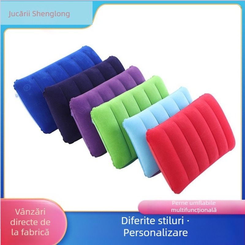 Pernă gonflabilă în stoc din fabrică, pernă pătrată pentru somn, pernă de camping în aer liber, multifuncțională, din PVC, pernă pentru talie, en-gros