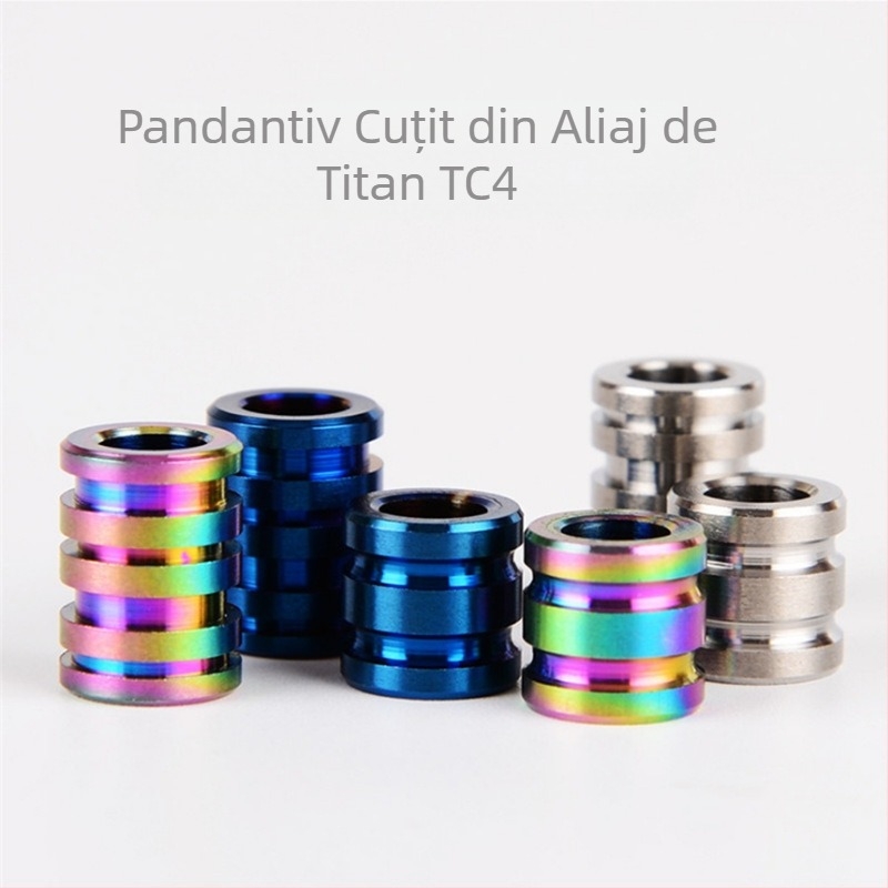 Pandantiv cuțit tip cilindru din aliaj de titan TC4, DIY, lucrat manual, umbrelă de exterior, frânghie, coadă, pandantiv EDC, pandantiv de telefon mobil din titan colorat