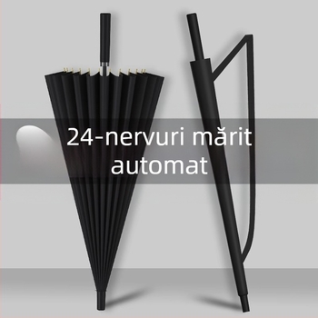 Umbrelă automată cu 24 de oase, umbrelă mare, supradimensionată, en-gros, din fabrică, cu mâner lung, drept, însorit și ploios, cu logo-ul cu dublă utilizare
