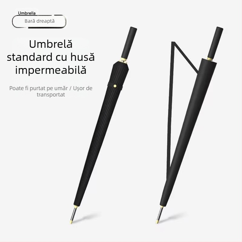 Umbrelă automată cu 24 de oase, umbrelă mare, supradimensionată, en-gros, din fabrică, cu mâner lung, drept, însorit și ploios, cu logo-ul cu dublă utilizare