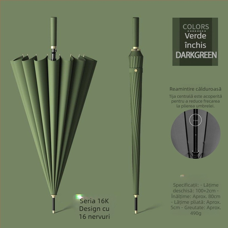 Umbrelă automată cu 24 de oase, umbrelă mare, supradimensionată, en-gros, din fabrică, cu mâner lung, drept, însorit și ploios, cu logo-ul cu dublă utilizare