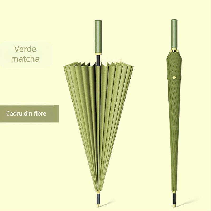 Umbrelă automată cu 24 de oase, umbrelă mare, supradimensionată, en-gros, din fabrică, cu mâner lung, drept, însorit și ploios, cu logo-ul cu dublă utilizare