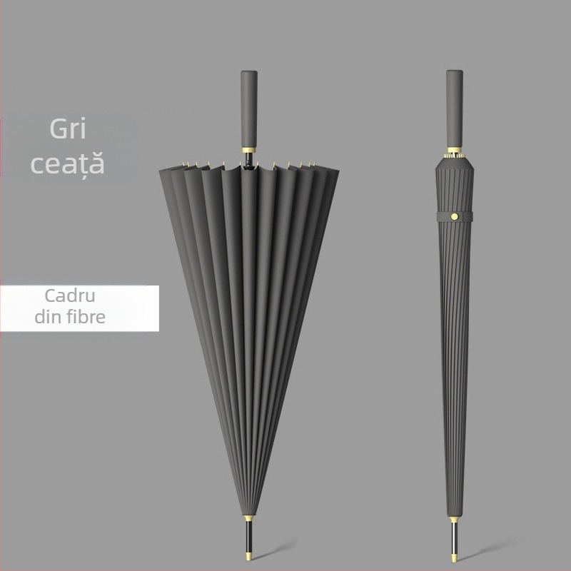 Umbrelă automată cu 24 de oase, umbrelă mare, supradimensionată, en-gros, din fabrică, cu mâner lung, drept, însorit și ploios, cu logo-ul cu dublă utilizare