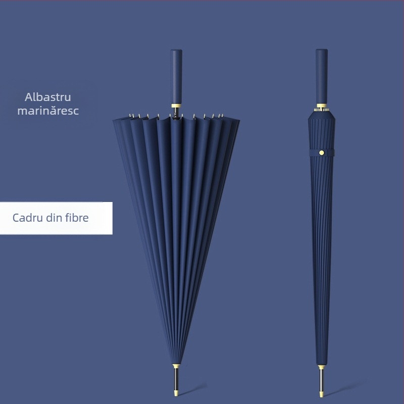 Umbrelă automată cu 24 de oase, umbrelă mare, supradimensionată, en-gros, din fabrică, cu mâner lung, drept, însorit și ploios, cu logo-ul cu dublă utilizare