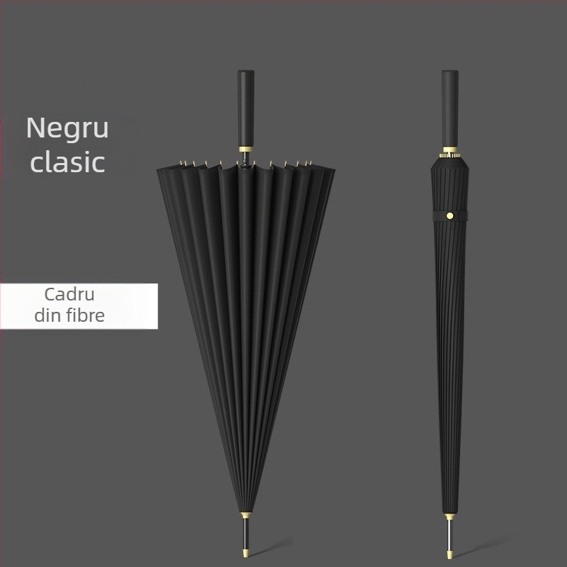 Umbrelă automată cu 24 de oase, umbrelă mare, supradimensionată, en-gros, din fabrică, cu mâner lung, drept, însorit și ploios, cu logo-ul cu dublă utilizare