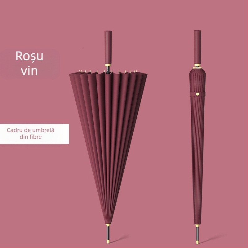 Umbrelă automată cu 24 de oase, umbrelă mare, supradimensionată, en-gros, din fabrică, cu mâner lung, drept, însorit și ploios, cu logo-ul cu dublă utilizare