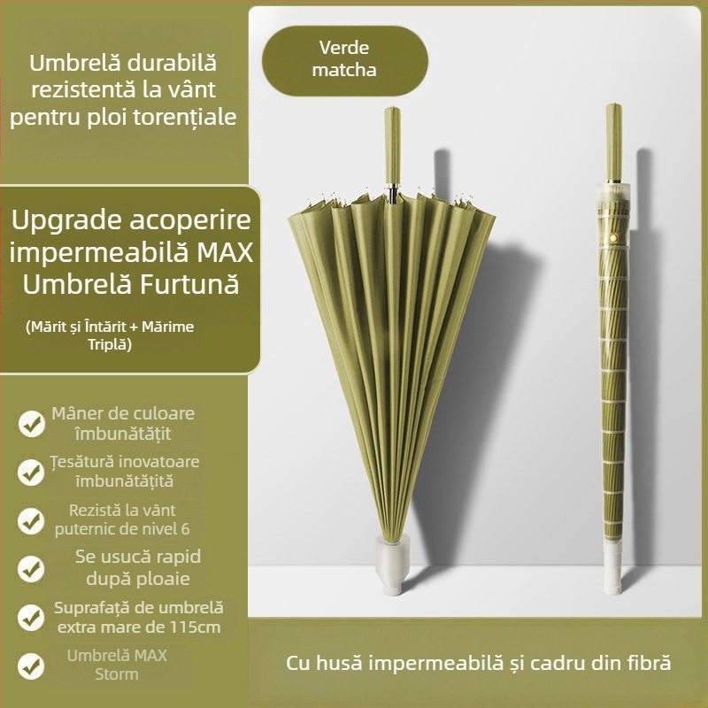 Umbrelă automată cu 24 de oase, umbrelă mare, supradimensionată, en-gros, din fabrică, cu mâner lung, drept, însorit și ploios, cu logo-ul cu dublă utilizare