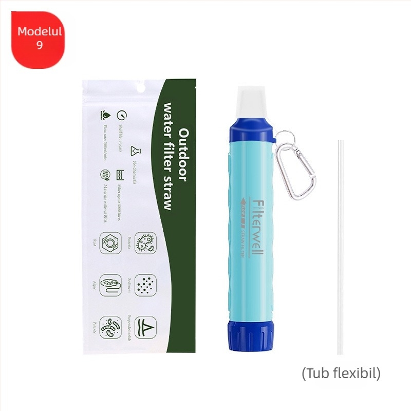 Filtru de apă de urgență în aer liber, portabil, purificare directă a apei potabile, paie, filtru de apă potabilă pentru camping și supraviețuire