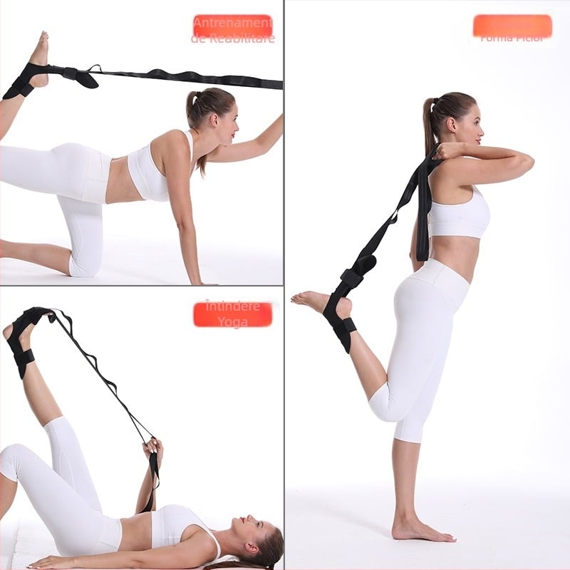 Fabrică en-gros de reabilitare antrenament picior centură de întindere a piciorului ... yoga centură de întindere segmentată cu reglare auxiliară a piciorului centură de întindere
