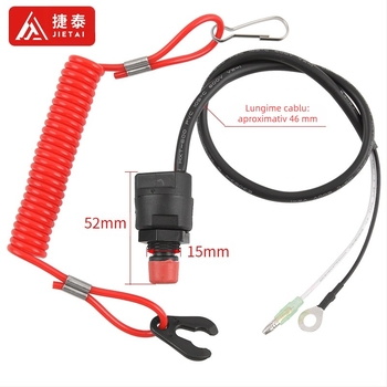 Comutator de oprire a motorului exterior pentru barcă cu motor, ATV, cu cordon de siguranță, pentru stingerea flăcării