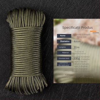 650 Regula Militară 10 Core Paratrooper Traction Rescue Batherine Hair Line Cort Frânghie Munte Frânghie