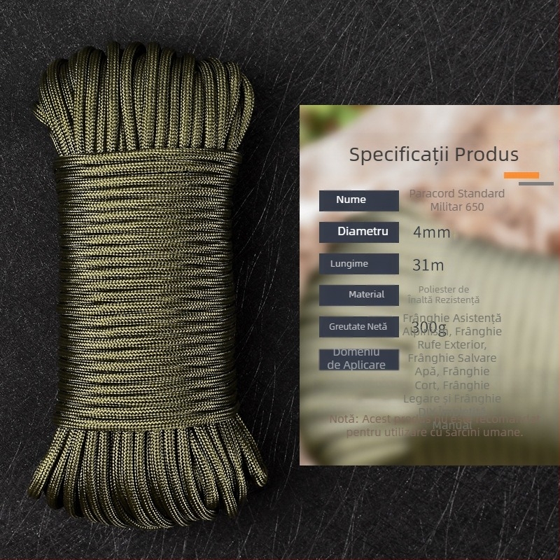 650 Regula Militară 10 Core Paratrooper Traction Rescue Batherine Hair Line Cort Frânghie Munte Frânghie