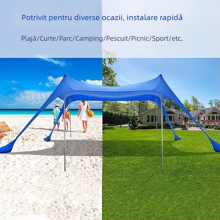 Cort de plajă transfrontalier, baldachin Lycra, parasolar, protecție solară, cool, în aer liber, camping pe litoral, baldachin de pescuit, cort de camping