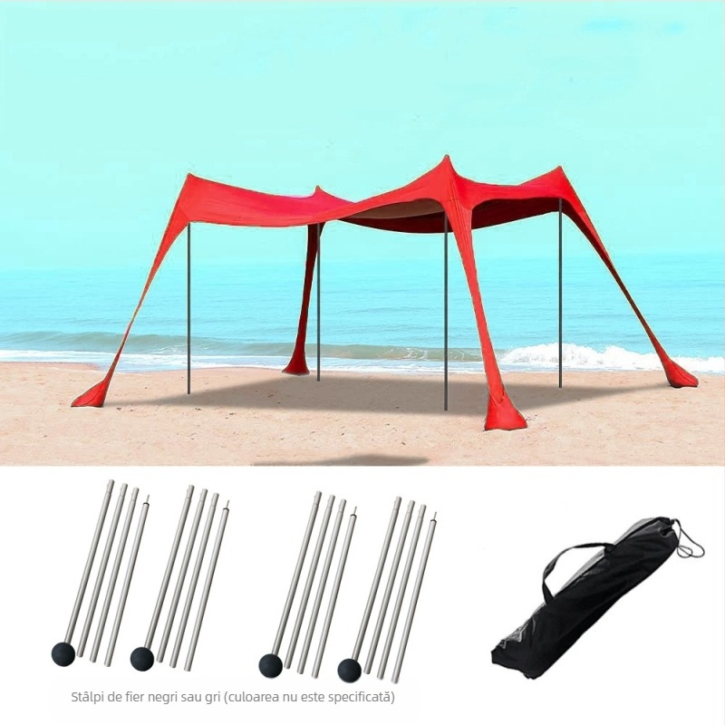 Cort de plajă transfrontalier, baldachin Lycra, parasolar, protecție solară, cool, în aer liber, camping pe litoral, baldachin de pescuit, cort de camping