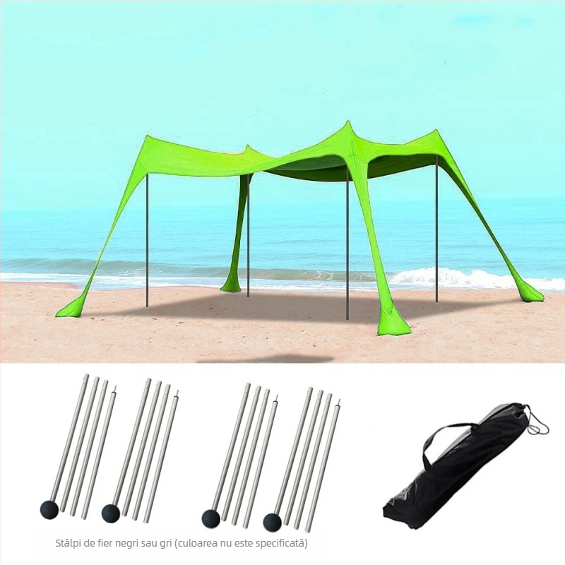 Cort de plajă transfrontalier, baldachin Lycra, parasolar, protecție solară, cool, în aer liber, camping pe litoral, baldachin de pescuit, cort de camping