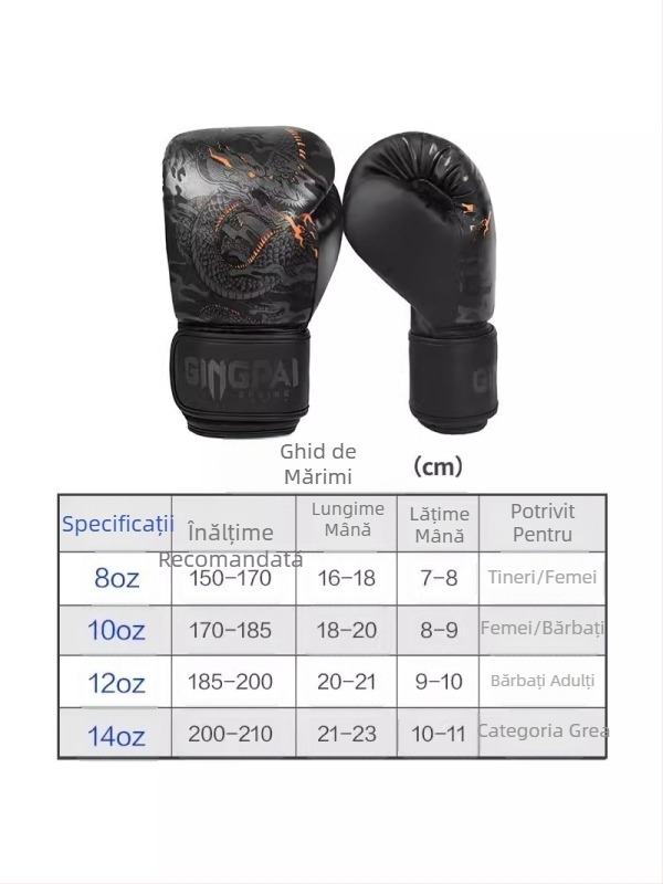 Mănuși de box pentru adulți, 14oz, mănuși de box profesionale pentru băieți și fete, Sanda, Muay Thai, antrenament practic, sac cu nisip gros