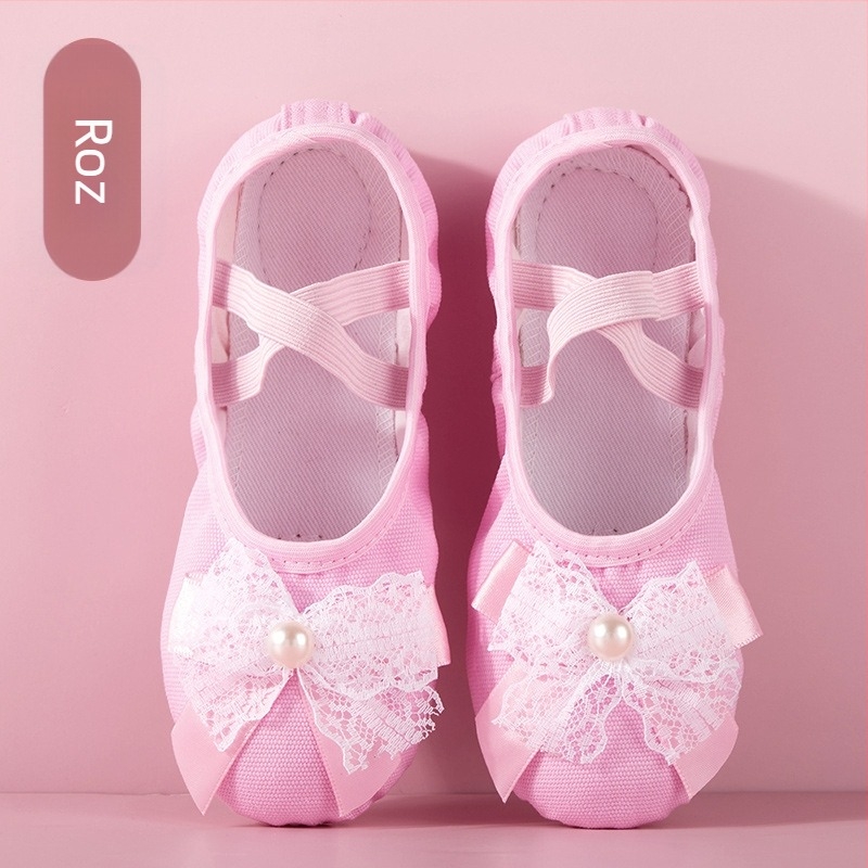 Pantofi de dans pentru femei și copii, talpă moale, toamnă și iarnă, corp de antrenament, căptușit cu fleece, dantelă cărnoasă, gheare de pisică, fete, prințesă, balet, dans