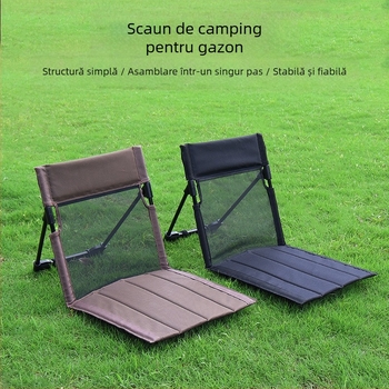 Scaun de plajă portabil, pliabil, multifuncțional, pentru camping în aer liber, pernă spate, scaun de agrement durabil, simplu, pliabil