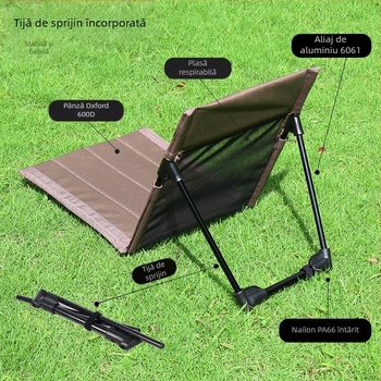 Scaun de plajă portabil, pliabil, multifuncțional, pentru camping în aer liber, pernă spate, scaun de agrement durabil, simplu, pliabil