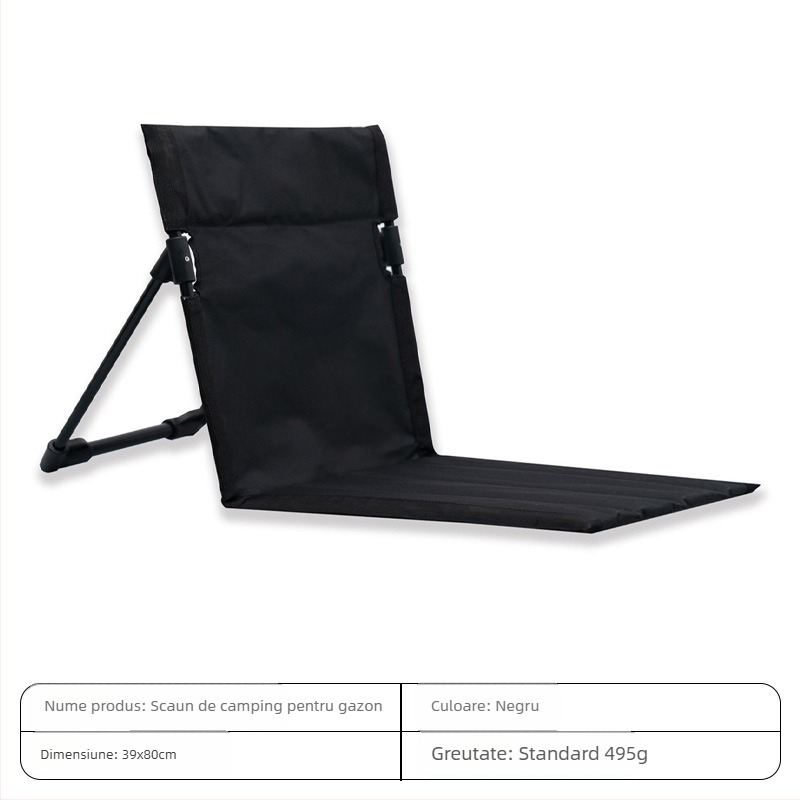 Scaun de plajă portabil, pliabil, multifuncțional, pentru camping în aer liber, pernă spate, scaun de agrement durabil, simplu, pliabil