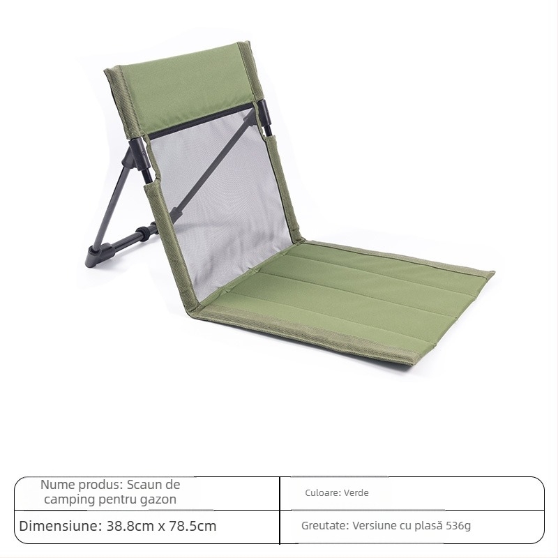 Scaun de plajă portabil, pliabil, multifuncțional, pentru camping în aer liber, pernă spate, scaun de agrement durabil, simplu, pliabil
