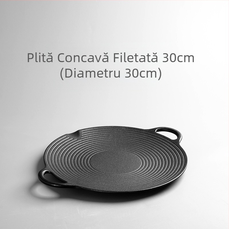 Tigaie din fontă, tigaie pentru grătar, aragaz cu gaz, aragaz cu inducție, tigaie pentru grătar, tigaie din fontă neacoperită, în stil coreean, pentru exterior, pentru grătar