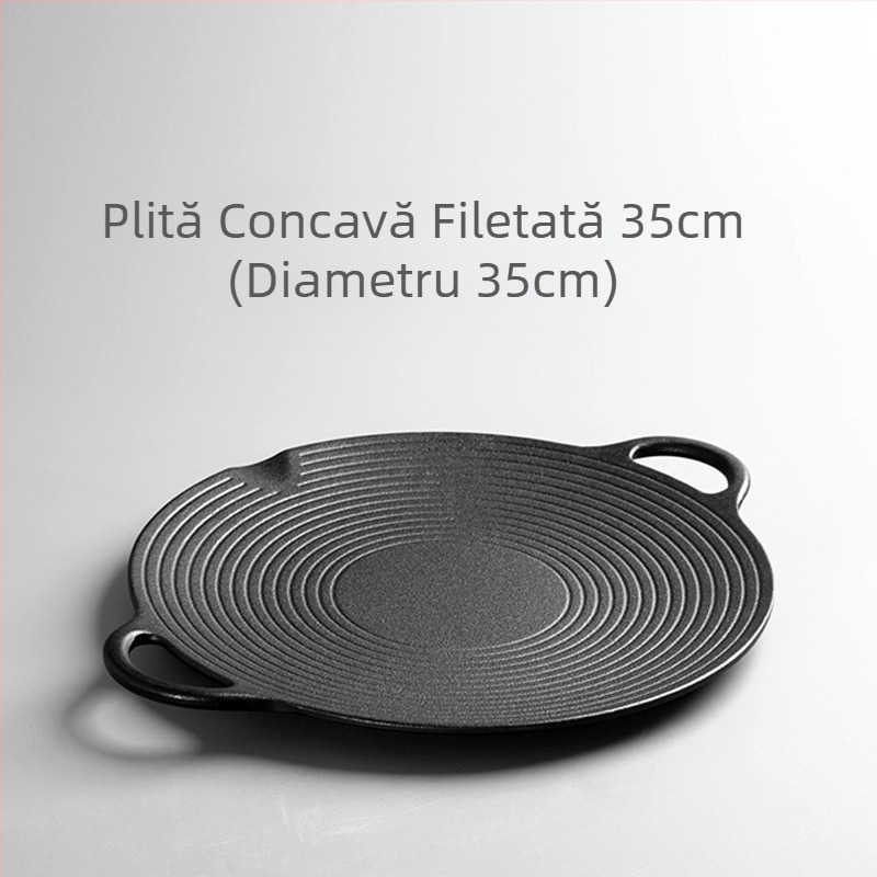 Tigaie din fontă, tigaie pentru grătar, aragaz cu gaz, aragaz cu inducție, tigaie pentru grătar, tigaie din fontă neacoperită, în stil coreean, pentru exterior, pentru grătar