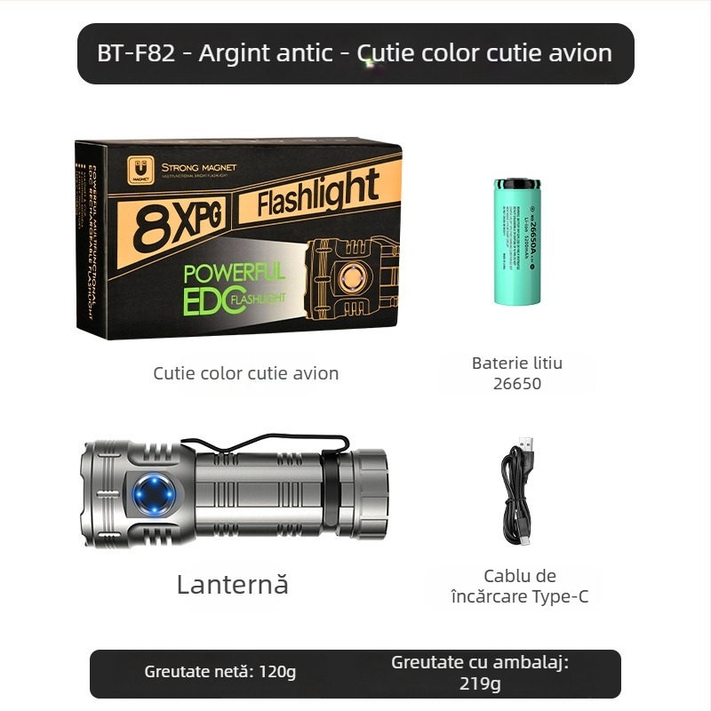 Lanternă octogonală Monster de la Amazon, populară, super luminoasă, pentru exterior, pentru uz casnic, mini iluminat portabil, cu pix, cu clip metalic, pentru pălărie