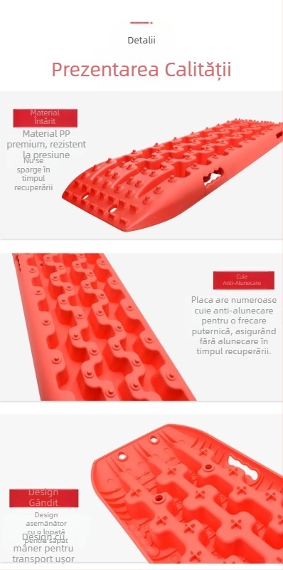 Placă anti-capcană pentru mașini off-road, de vânzare fierbinte, pentru exterior, pentru auto-salvare, în cazul sedimentelor de zăpadă, placă antiderapantă de urgență