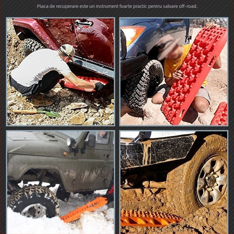 Placă anti-capcană pentru mașini off-road, de vânzare fierbinte, pentru exterior, pentru auto-salvare, în cazul sedimentelor de zăpadă, placă antiderapantă de urgență