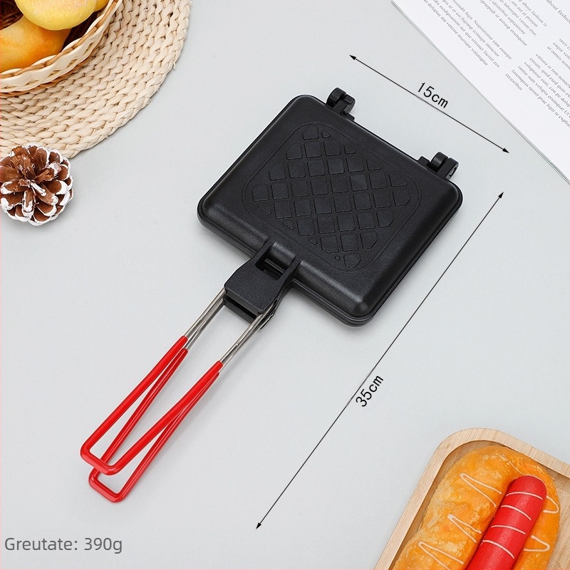 Tavă de copt sandwich detașabilă transfrontalieră pentru exterior, tavă de copt antiaderentă cu două fețe, tigaie universală pentru pâine cu gaz, mucegai