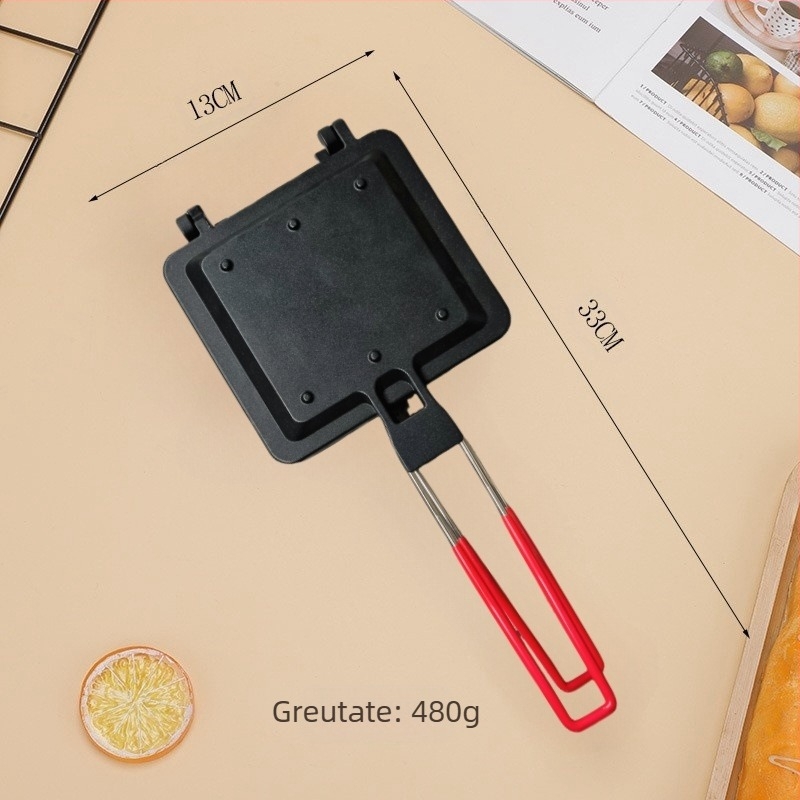 Tavă de copt sandwich detașabilă transfrontalieră pentru exterior, tavă de copt antiaderentă cu două fețe, tigaie universală pentru pâine cu gaz, mucegai