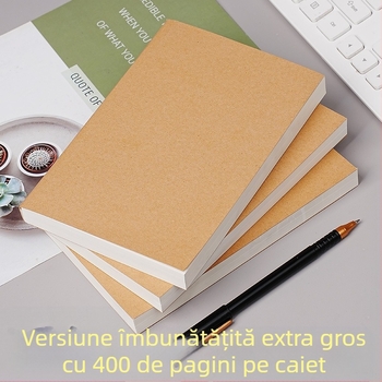 Caiet de student cu copertă din hârtie kraft, caiet practic de schițe, retro, blocnotes, carte mare de pictură, carte cu hârtie goală