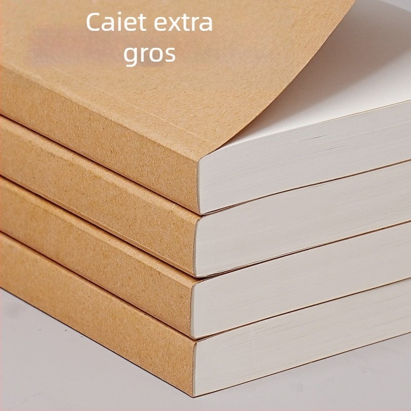 Caiet de student cu copertă din hârtie kraft, caiet practic de schițe, retro, blocnotes, carte mare de pictură, carte cu hârtie goală