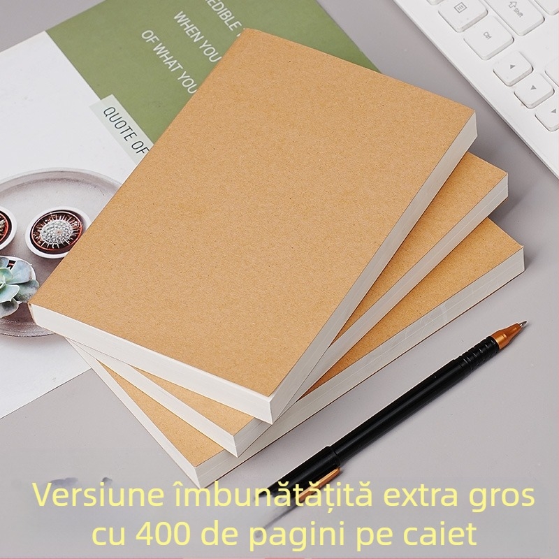 Caiet de student cu copertă din hârtie kraft, caiet practic de schițe, retro, blocnotes, carte mare de pictură, carte cu hârtie goală