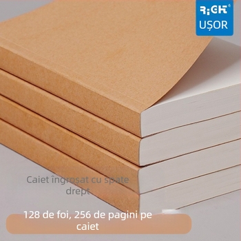 Caiet Wright A4 cu linii orizontale, hârtie Kraft, binding cu lipici pentru birou, caiet mic A5, caiet B5, jurnal gros