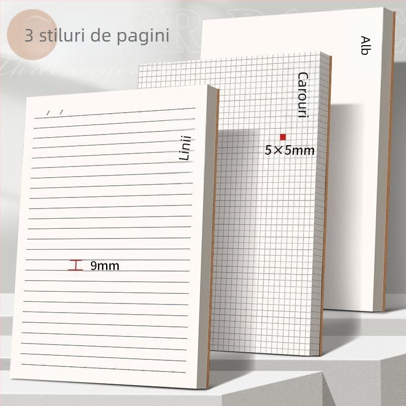 Caiet Wright A4 cu linii orizontale, hârtie Kraft, binding cu lipici pentru birou, caiet mic A5, caiet B5, jurnal gros