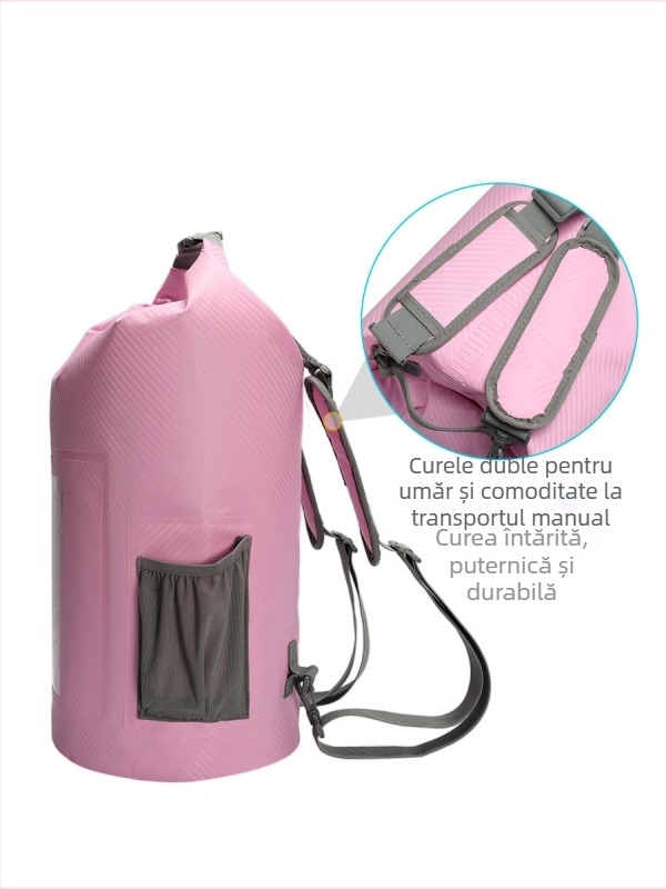 Geantă impermeabilă din fibră de carbon, geantă portabilă cu găleată, geantă impermeabilă pentru plajă, geantă de înot în aer liber, rucsac