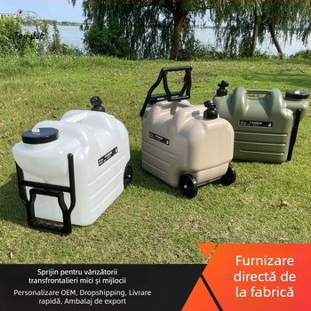 Găleată PE pentru camping în aer liber, furnizată direct din fabrică, cu robinet, tijă de tragere portabilă, rezervor mare de stocare a apei pentru mașină
